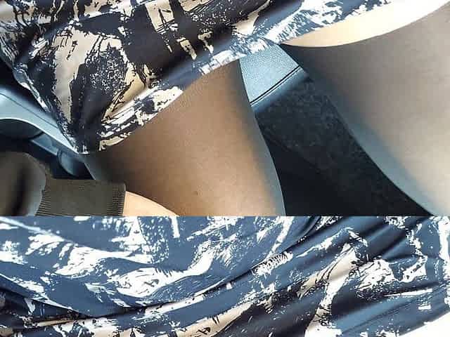 Stylish Woman Teases Taxi Driver in the Car with Her Sexy Legs