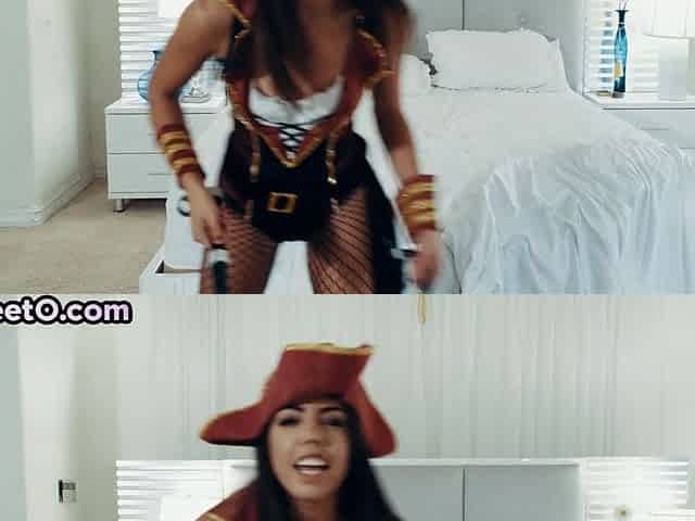 Passionate pirate babe in costume pussyfucked by BF