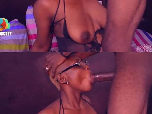 Short-haired chocolate MILF Hard sex