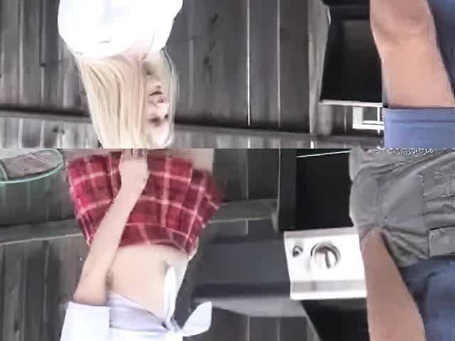 Teen babe Kali strokes a massive boner and she gets a huge