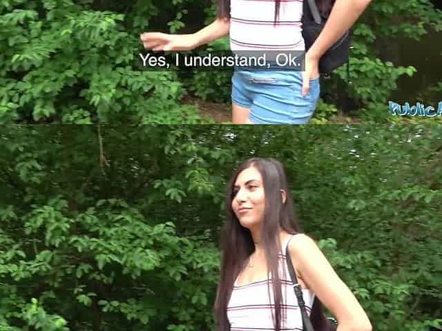 Public Agent Lewd hawt tourist sucks and screws in secluded forest