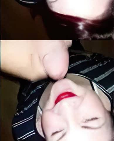 Bright Red Lips Girl Gets An Overexposed Facial