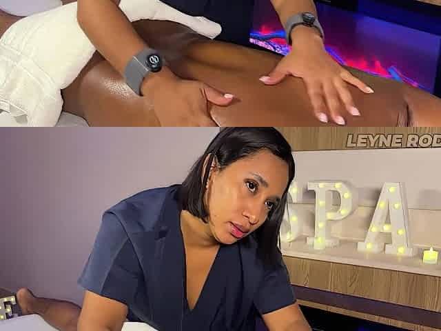 Leyne Rodriguez In Hot Latina Gives An Intense Oiled Massage To A Skinny Guy