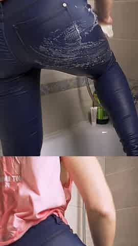 Wet Jeans Fetish Ass Worship