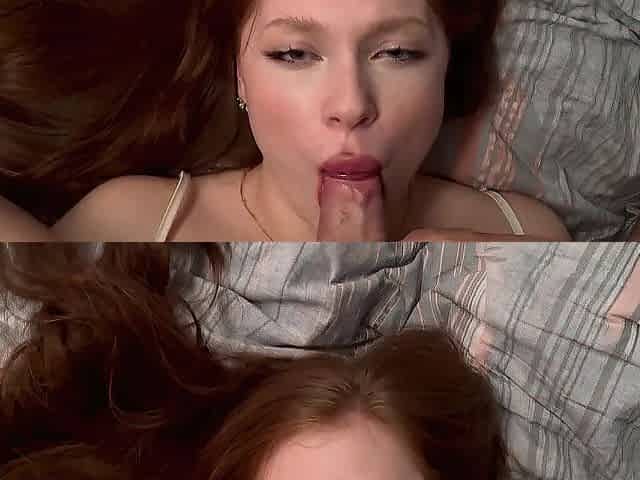 Stepsister woke up after party with penis in her throat