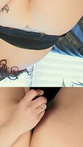 Horny Brunette Pleasures Herself with Dildo on Leather Couch