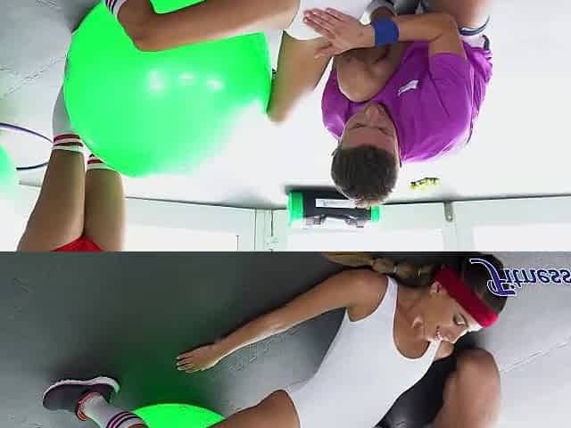Large booty Lalin girl trio in gym - Fitness Rooms
