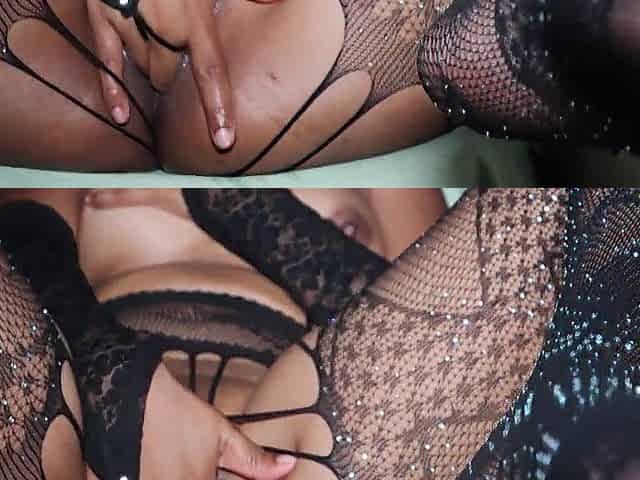 Black Got Excited Trying To Get Clothed - Christy Summers Black Solo Masturbation
