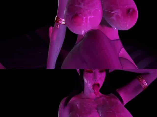 3D Huge Bobs Slut Sitting on the Big Cock