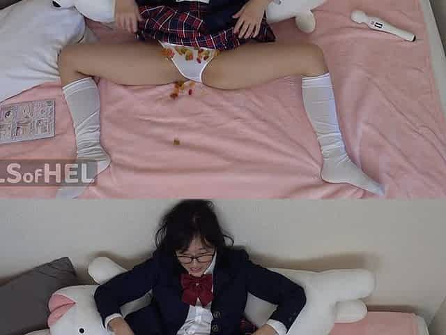 Asian Student Sticks Candy in Her Ass and Makes Herself Cum