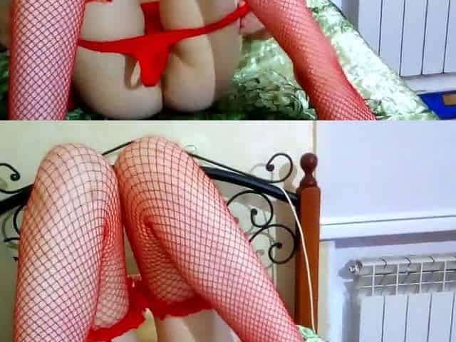Skinny nextdoor Natasja toys with legs spread