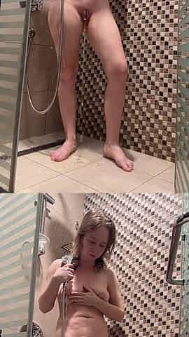 Fun in the Hotel Shower