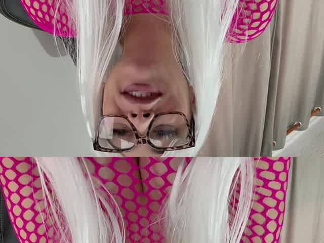 My Stepmom Chews Gum and Blows Bubbles with the Gum, in a Cosplay Costume