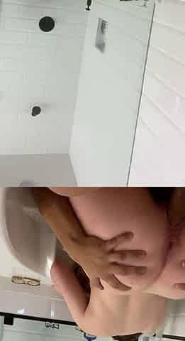 Naturally busty brunette ass rammed hardcore