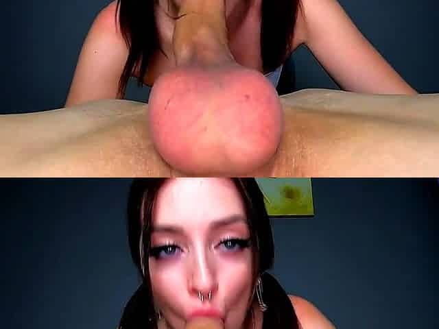 Rough Oral Creampie. Sloppy Deep Throat and Handjob.