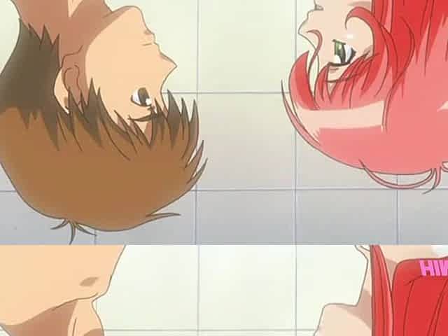 Manga Uncensored - My breasty stepsister catches me masturbating in the bath