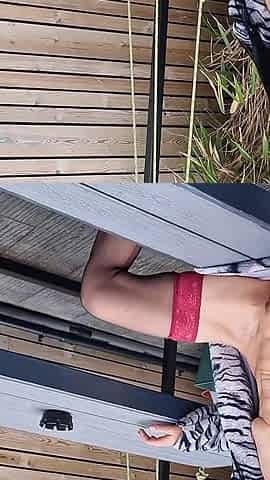 Outdoors Nudity with Wide Open Vagina