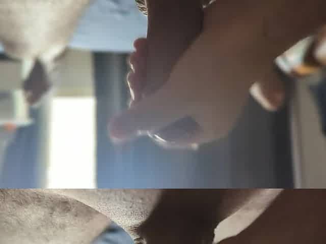 Masturbating with some sun rays throughout the window