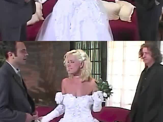 Insatiable Golden-haired Bride Takes 2 Dongs at One time