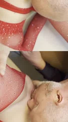 Step-daddy Gets Fucks Young Redhead on Stairs