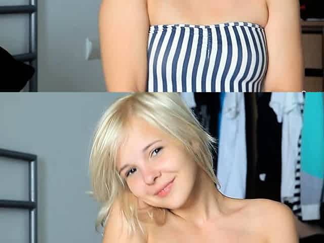 Tempting blonde teen Elisa sensual solo