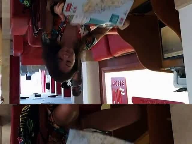 Public Nudity in a Hotel Lobby - No Panties Flash