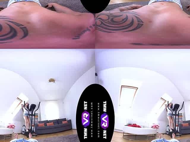 Slim Brunette Rides A Big Dick After An Orbitrek Workout