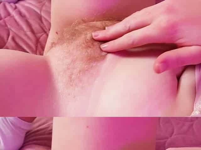 Curvy blondie fingers her ass and toys her hairy pussy