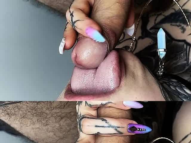 Priceless cutie making MOST EXCELLENT CLOSE UP SPLIT TONGUE ORAL SEX 4K ASMR with LARGE DISCHARGED