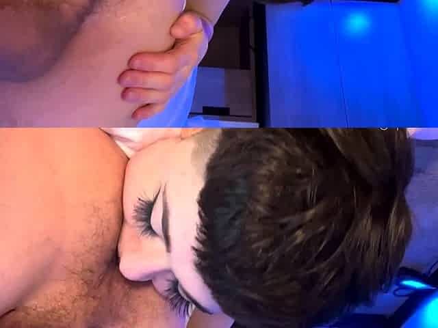 Blowjob loving brunette amateur sucks dick of lucky dude