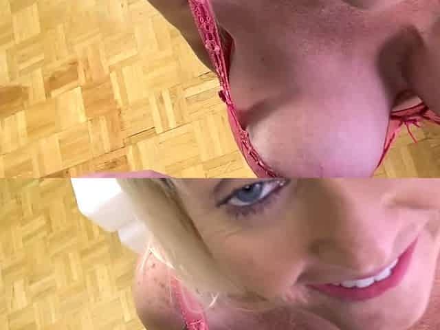 Babe takes a big cock between her boobs