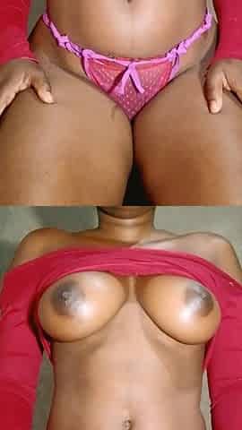 Ebony Afro solo porn lady plays with herself