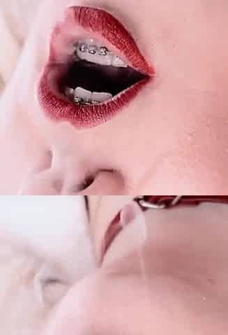 Smoking Fetish: Solo Sexy Video of Hot Blonde Bratty MILF Glaminatrix Close up Red Lips