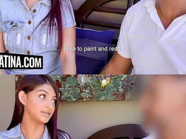 Cute Latina Teen 18+ Stepdaughter Rides Big Cock Stepdaddy Pov Reverse Cowgirl