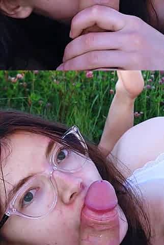 Real beautiful sex in nature in the middle of the field