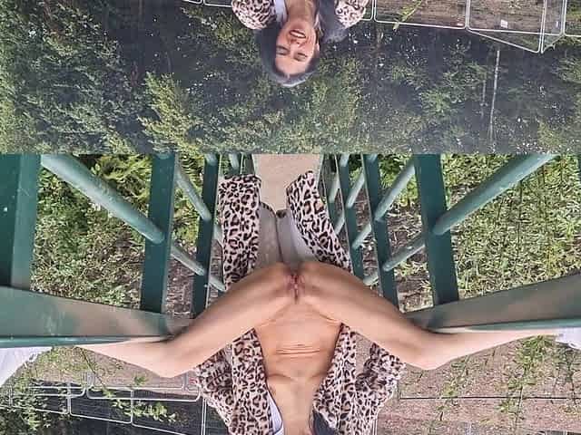 Public Nudity Gaping My Pussy in Close up and Pissing