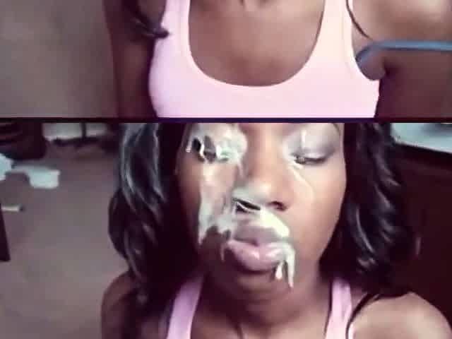 Ebony Amateur's Massive Facial