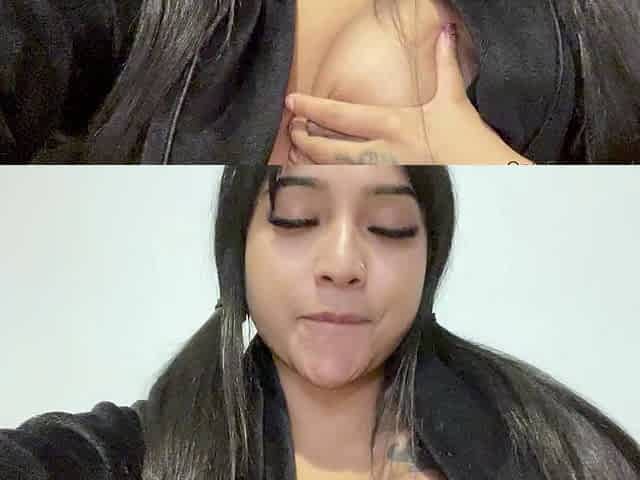 Tattooed busty brunette with foot fetish does hot footjob
