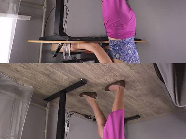 Watching Sexy Legs in Slit Skirt