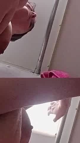 Sexy Horny MILF Mastebates and Shows Tits After Shower