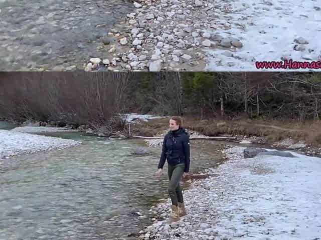 Blond Deutsch in Fellkragen Outdoor im Winter gefickt!