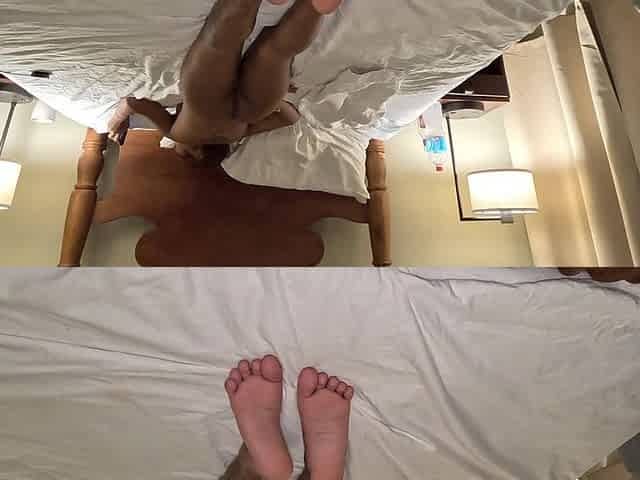 18yo Ebony Latina Footjob, Blowjob & Feet Licking