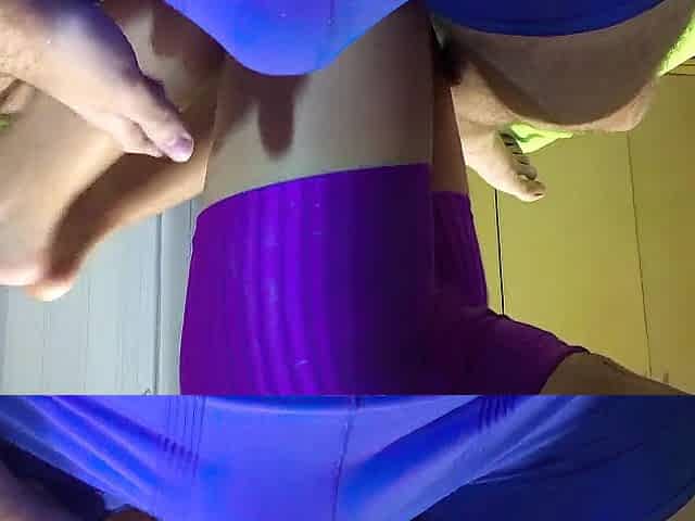 Yoga panties shiny spandex dry humping lapdance make this guy cum in his panties