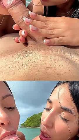 Throuple on Vacation Fucking in Puerto Rico