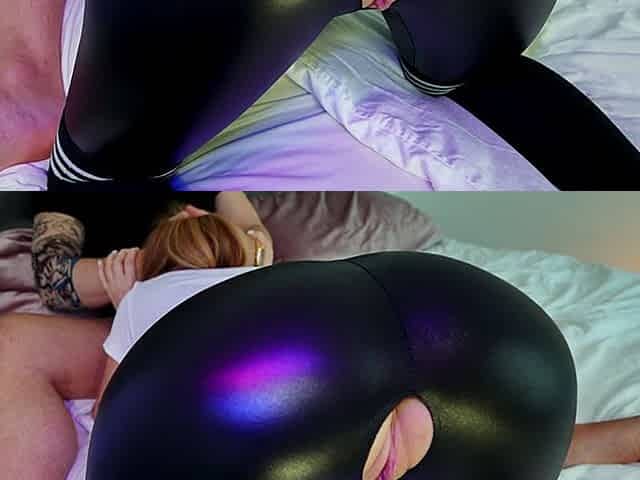 Big Titty Cutie in Black Leather Leggings Gets Railed Till Cum on Ass - Lilykoti
