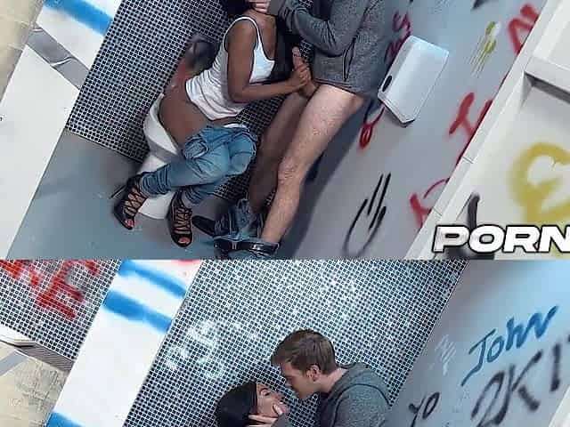 Lustful Brit Elicia Solis Gets Banged in a Public Restroom