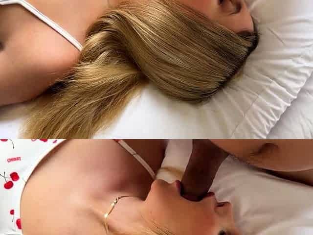 Busty Blonde Stepsister Woken Up With Dick In Mouth