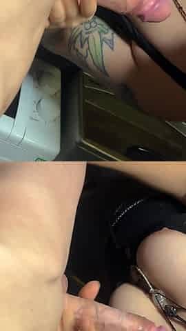 The Cleaning Lady Sucks My Whole Cock - Cum in Mouth