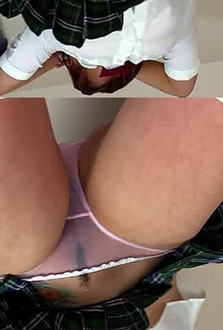 Amo Morbia - Windy up the Skirt Dance Pink Panties