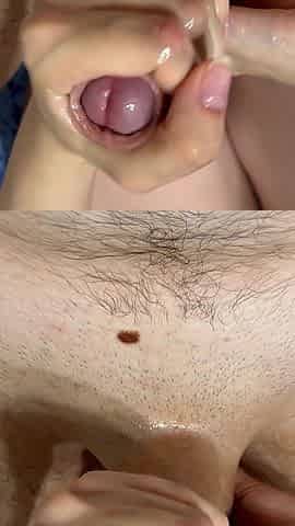 Cock Massage with Huge Amount of Oil
